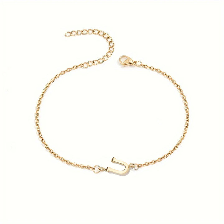 [Women's Minimalist Elegant Initial Letter Bead Bracelet]-The Yellow Prime