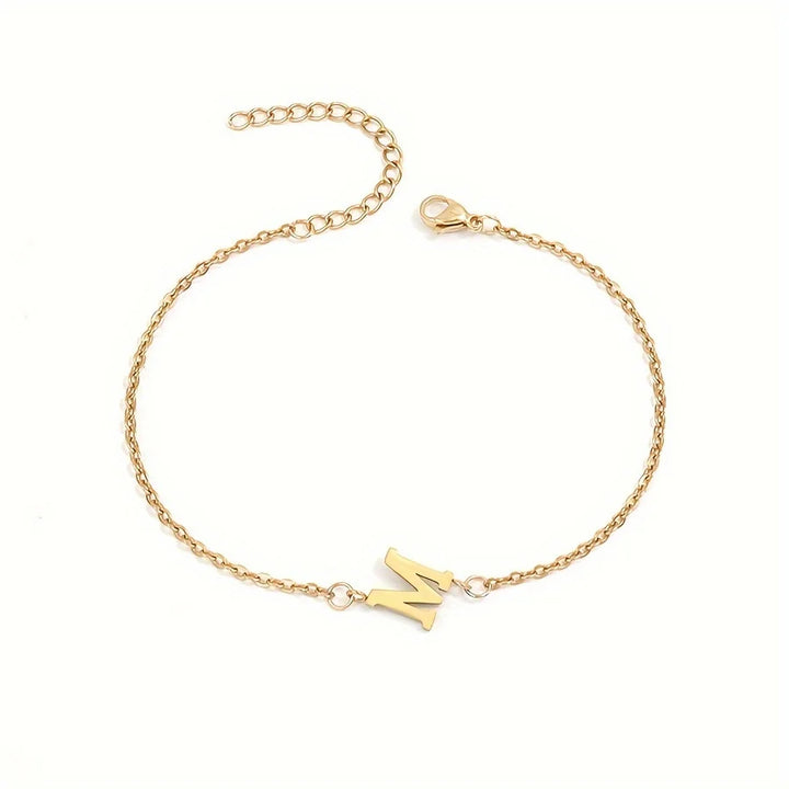 [Women's Minimalist Elegant Initial Letter Bead Bracelet]-The Yellow Prime
