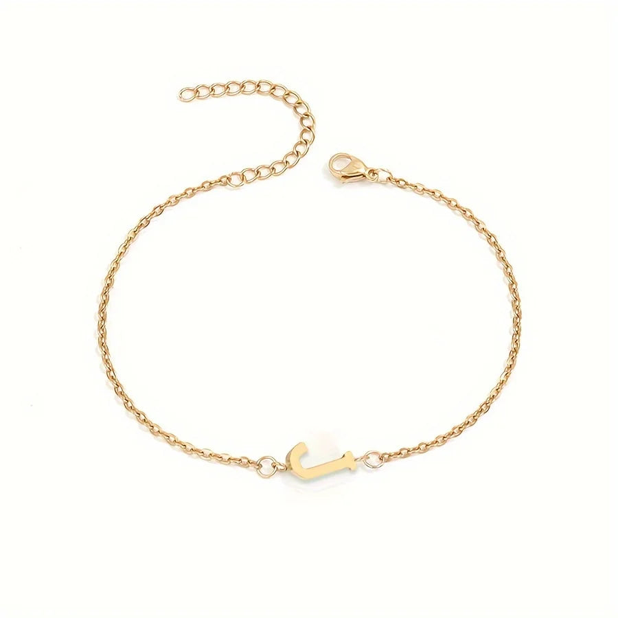 [Women's Minimalist Elegant Initial Letter Bead Bracelet]-The Yellow Prime