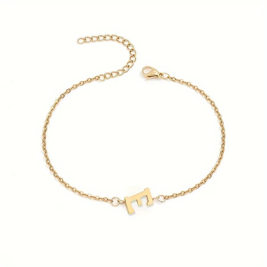 [Women's Minimalist Elegant Initial Letter Bead Bracelet]-The Yellow Prime