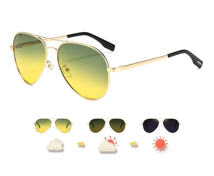 Women's Multifunctional Pilot Sunglasses – Photochromatic Polarized Lenses-The Yellow Prime