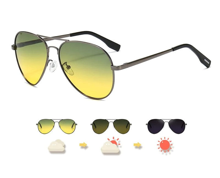Women's Multifunctional Pilot Sunglasses – Photochromatic Polarized Lenses-The Yellow Prime
