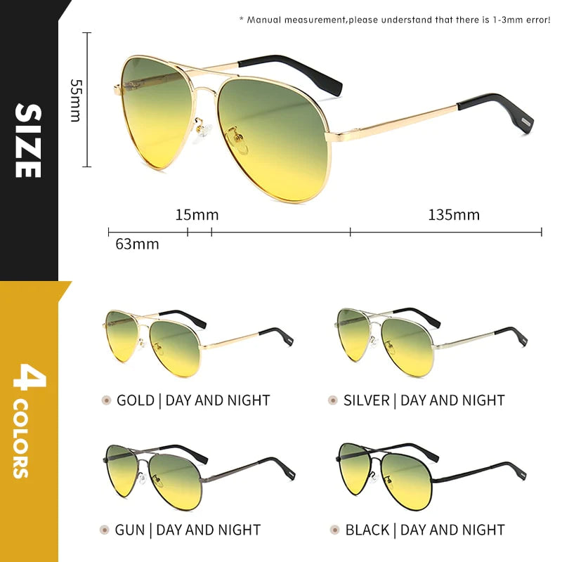 Women's Multifunctional Pilot Sunglasses – Photochromatic Polarized Lenses-The Yellow Prime