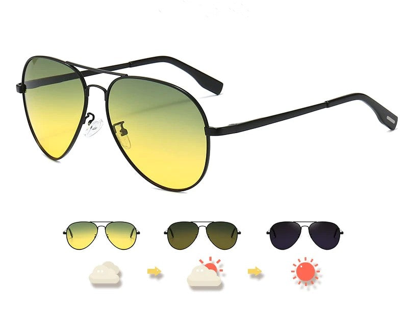 Women's Multifunctional Pilot Sunglasses – Photochromatic Polarized Lenses-The Yellow Prime