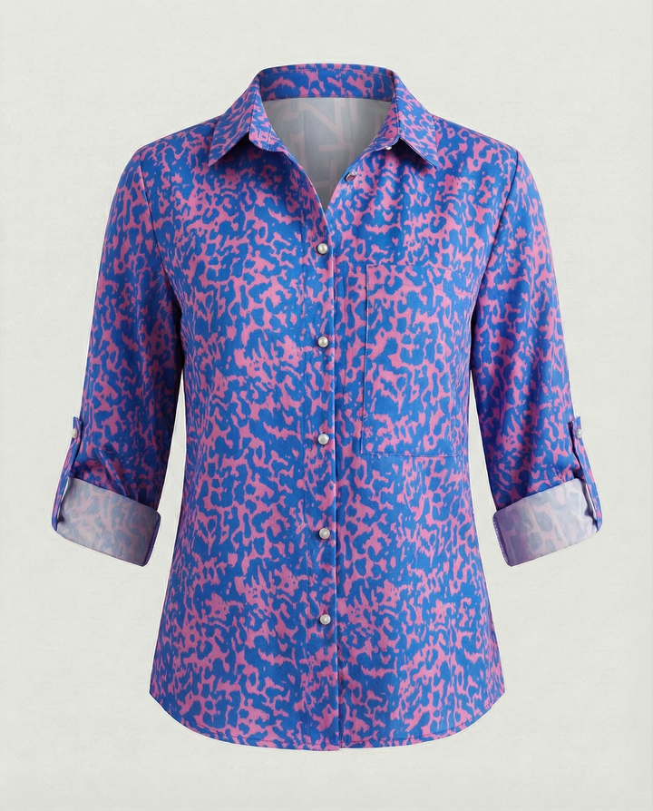 Women's Notched Collar Blouse-The Yellow Prime