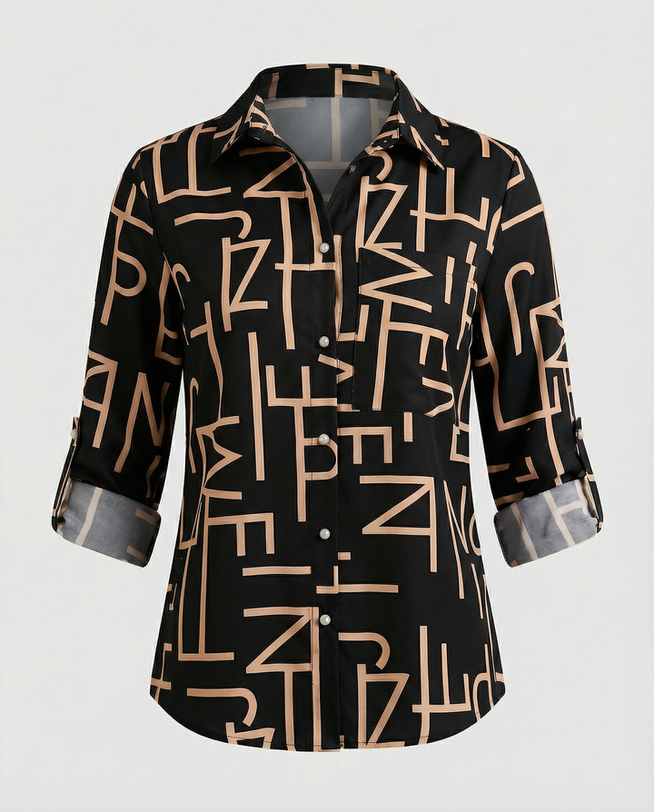 Women's Notched Collar Blouse-The Yellow Prime