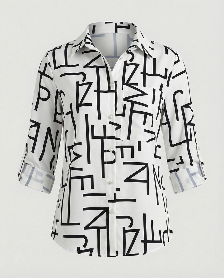 Women's Notched Collar Blouse-The Yellow Prime