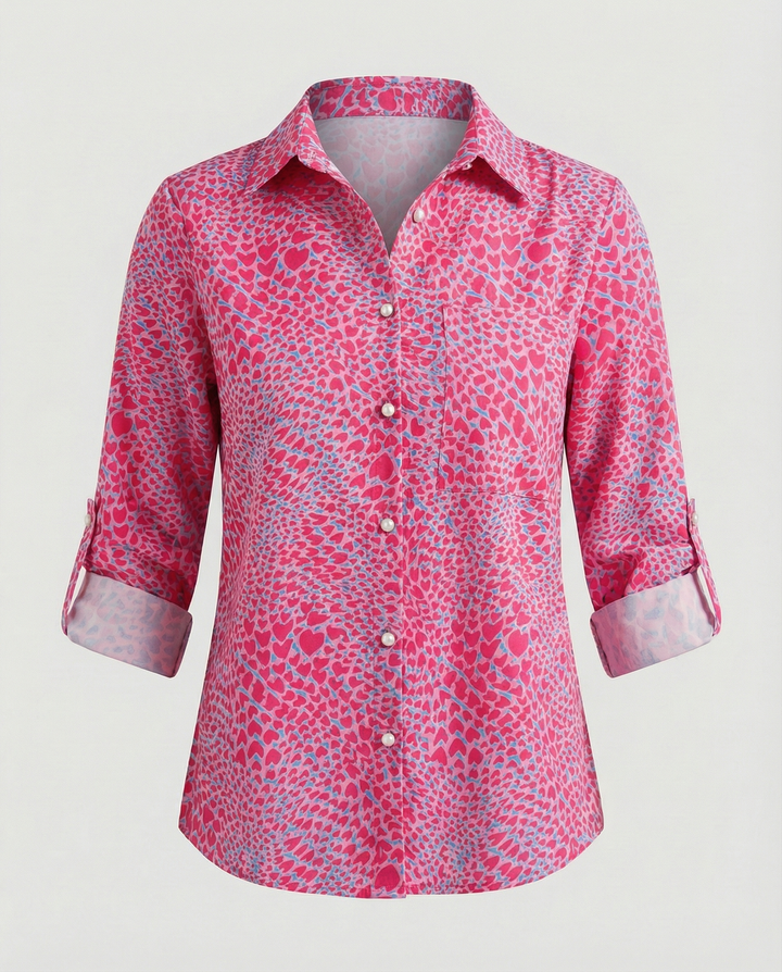 Women's Notched Collar Blouse-The Yellow Prime