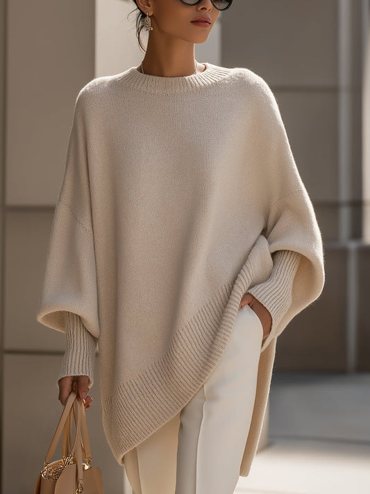 Women's Oversized Batwing Knit Sweater for Cozy Style-The Yellow Prime