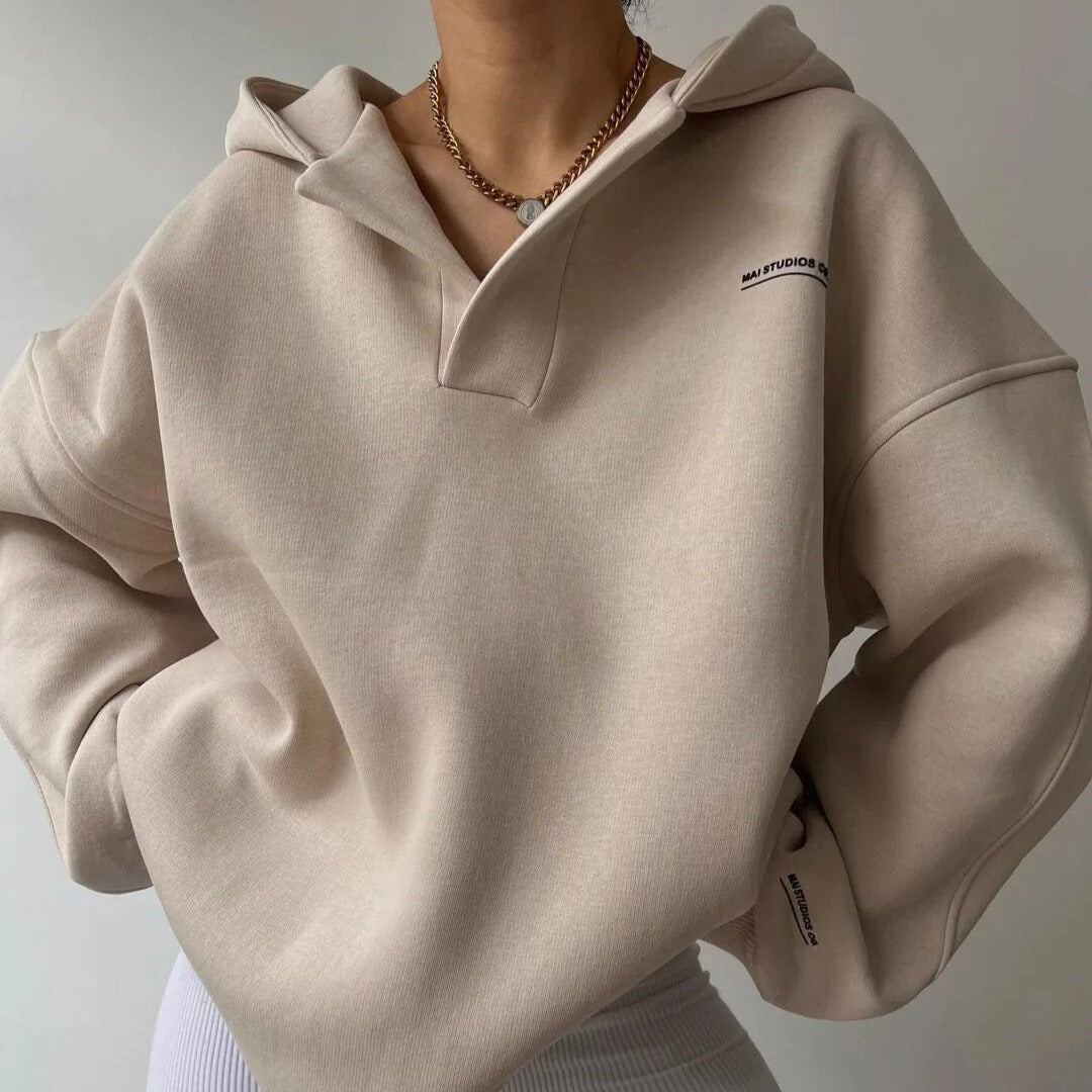 Women's Oversized Cozy Fleece Hoodie-The Yellow Prime
