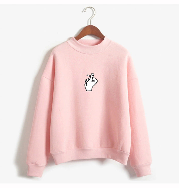 Women's Oversized Cozy Fleece Sweatshirt with Mock Neck-The Yellow Prime
