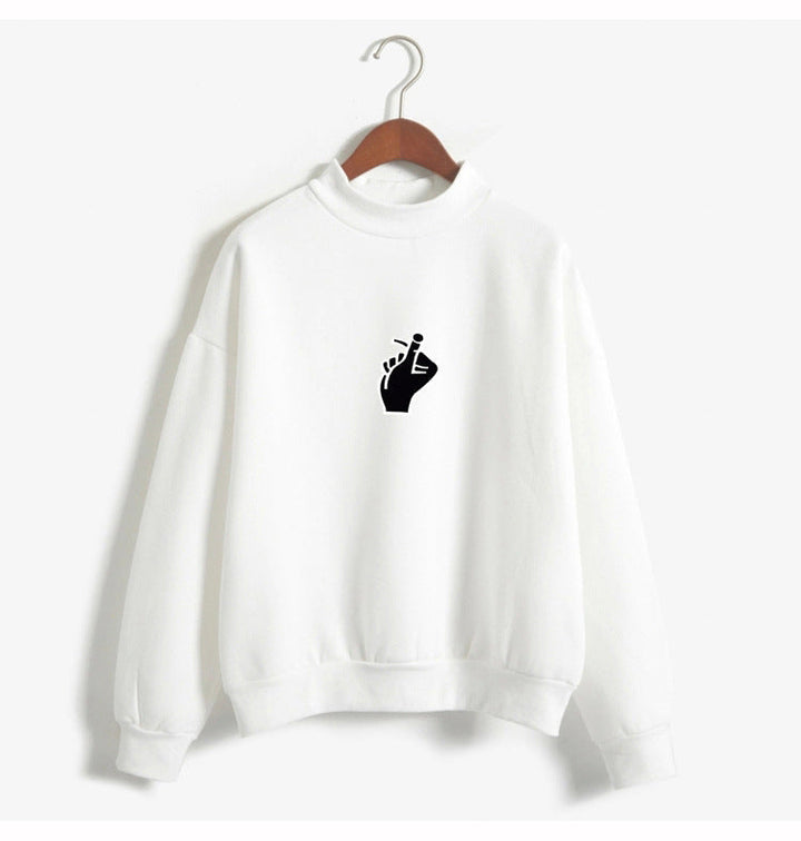 Women's Oversized Cozy Fleece Sweatshirt with Mock Neck-The Yellow Prime