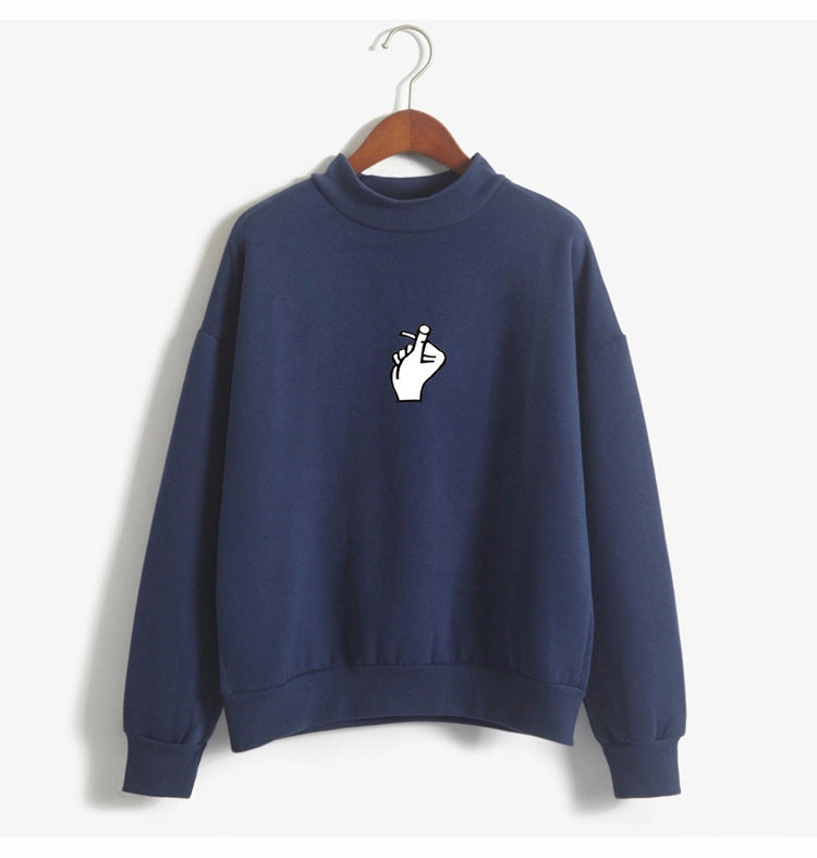 Women's Oversized Cozy Fleece Sweatshirt with Mock Neck-The Yellow Prime