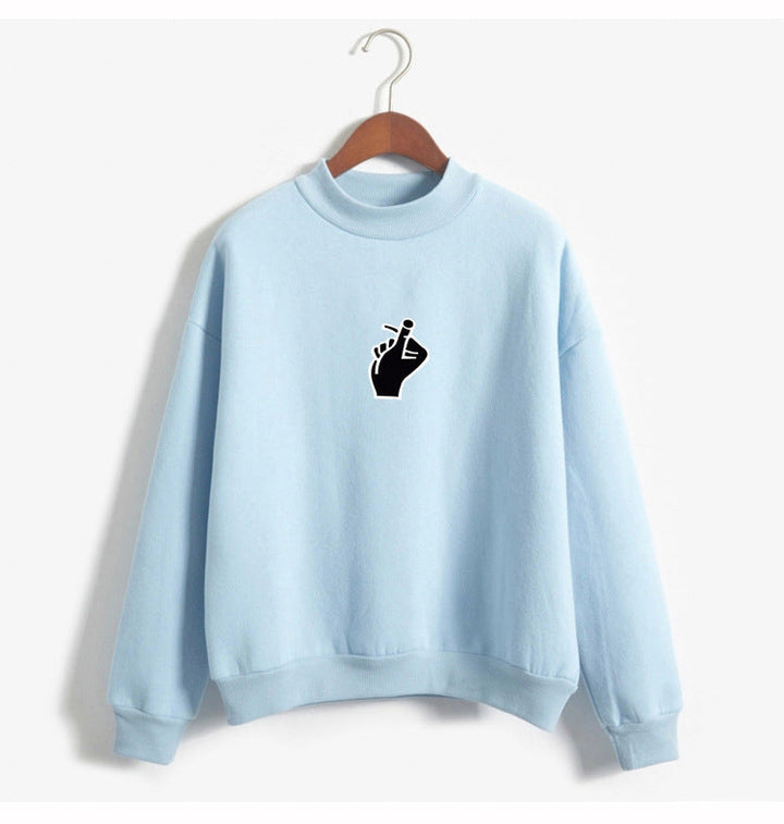 Women's Oversized Cozy Fleece Sweatshirt with Mock Neck-The Yellow Prime