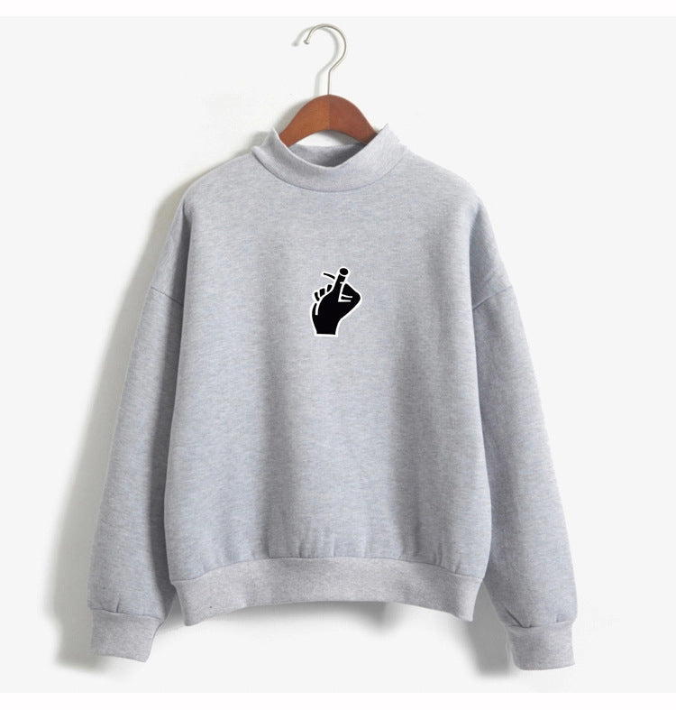 Women's Oversized Cozy Fleece Sweatshirt with Mock Neck-The Yellow Prime