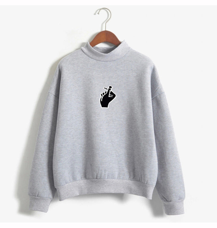 Women's Oversized Cozy Fleece Sweatshirt with Mock Neck-The Yellow Prime