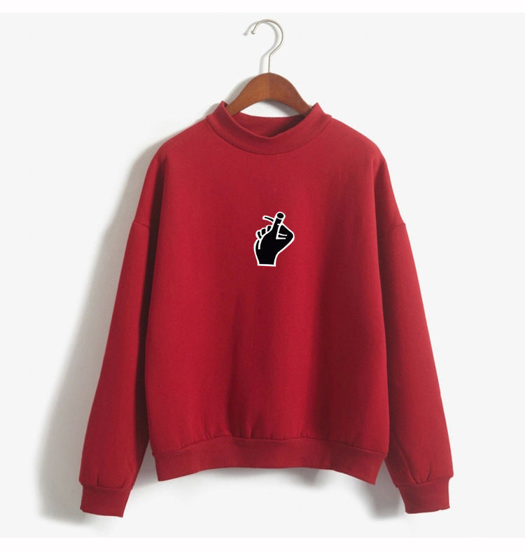 Women's Oversized Cozy Fleece Sweatshirt with Mock Neck-The Yellow Prime