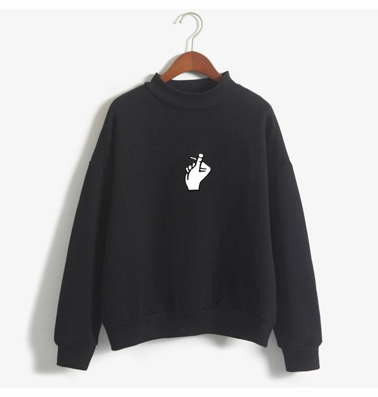 Women's Oversized Cozy Fleece Sweatshirt with Mock Neck-The Yellow Prime