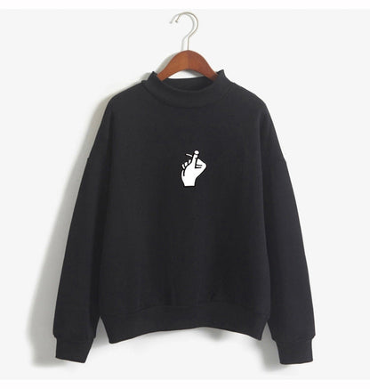 Women's Oversized Cozy Fleece Sweatshirt with Mock Neck-The Yellow Prime