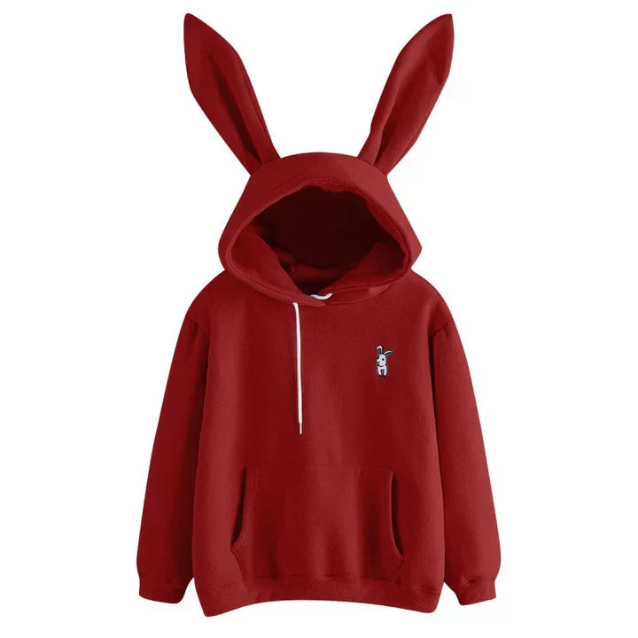 Women's Oversized Cozy Rabbit Ear Fleece Hoodie - Casual Wear-The Yellow Prime