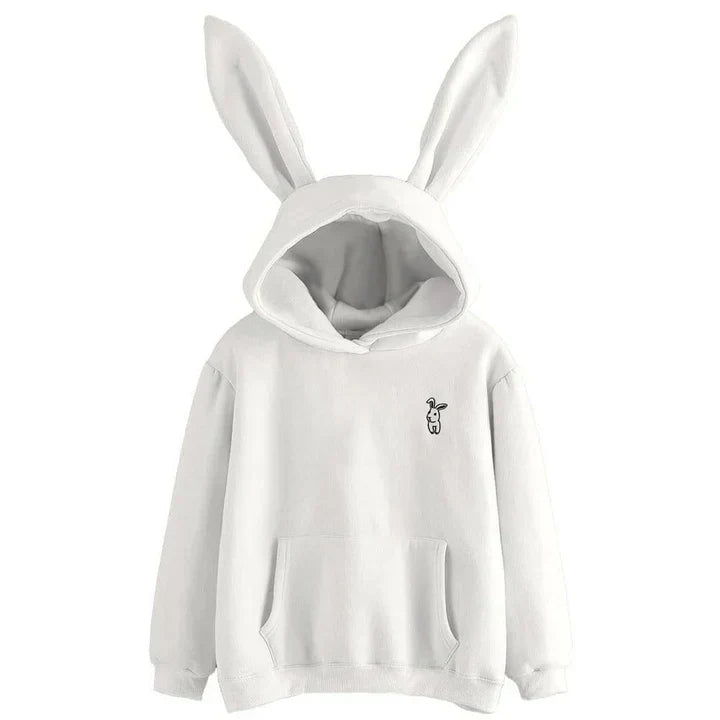 Women's Oversized Cozy Rabbit Ear Fleece Hoodie - Casual Wear-The Yellow Prime
