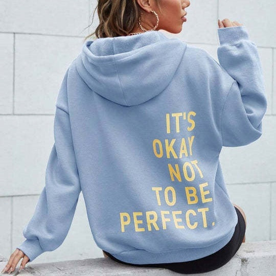 Women's Oversized Hoodie with Relaxed Back Slogan in Cotton Blend-The Yellow Prime