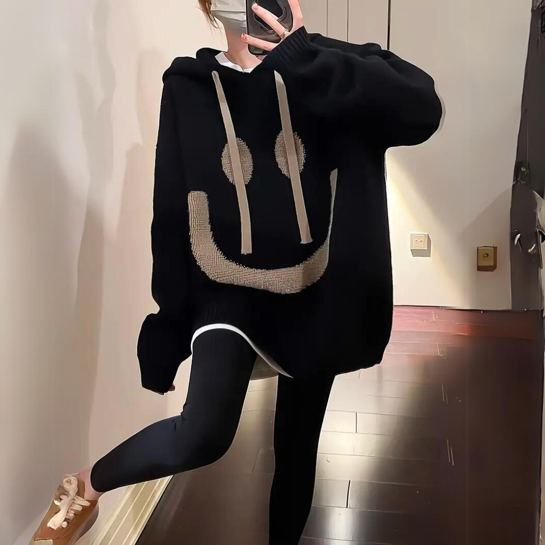 Women's Oversized Knit Hoodie - Warm and Cozy Everyday Wear-The Yellow Prime