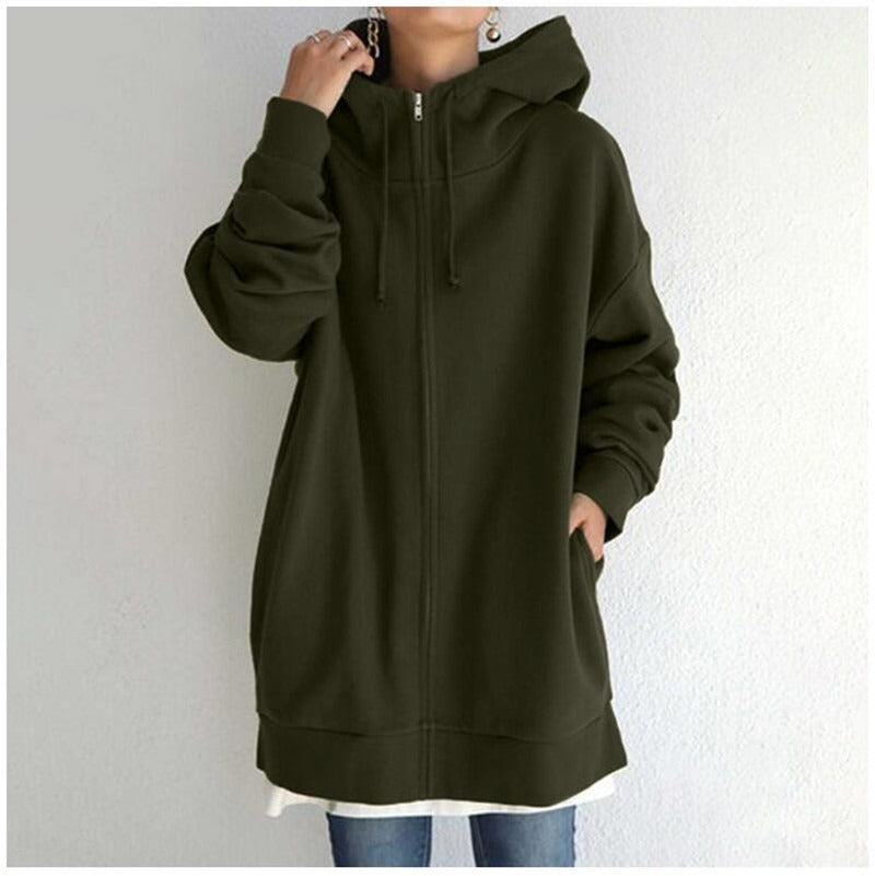 Women's Oversized Warm Fleece Hoodie-The Yellow Prime