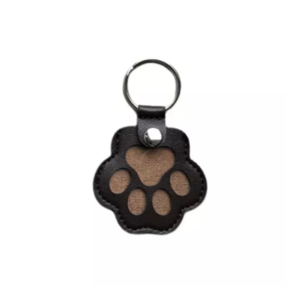 Women's Pet Hair Keychain Paw Pendant PU Leather Holder-The Yellow Prime