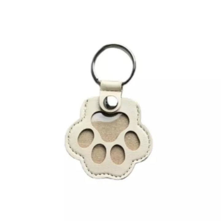 Women's Pet Hair Keychain Paw Pendant PU Leather Holder-The Yellow Prime