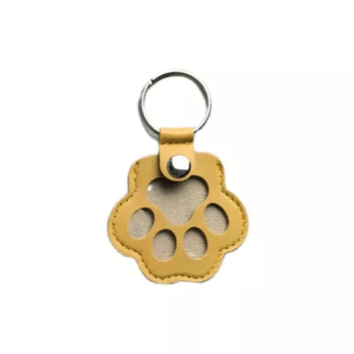Women's Pet Hair Keychain Paw Pendant PU Leather Holder-The Yellow Prime