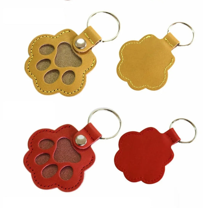Women's Pet Hair Keychain Paw Pendant PU Leather Holder-The Yellow Prime