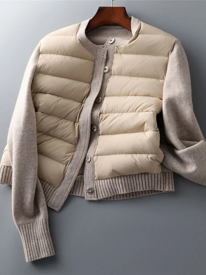 Women's Quilted Rib Mix Jacket-The Yellow Prime