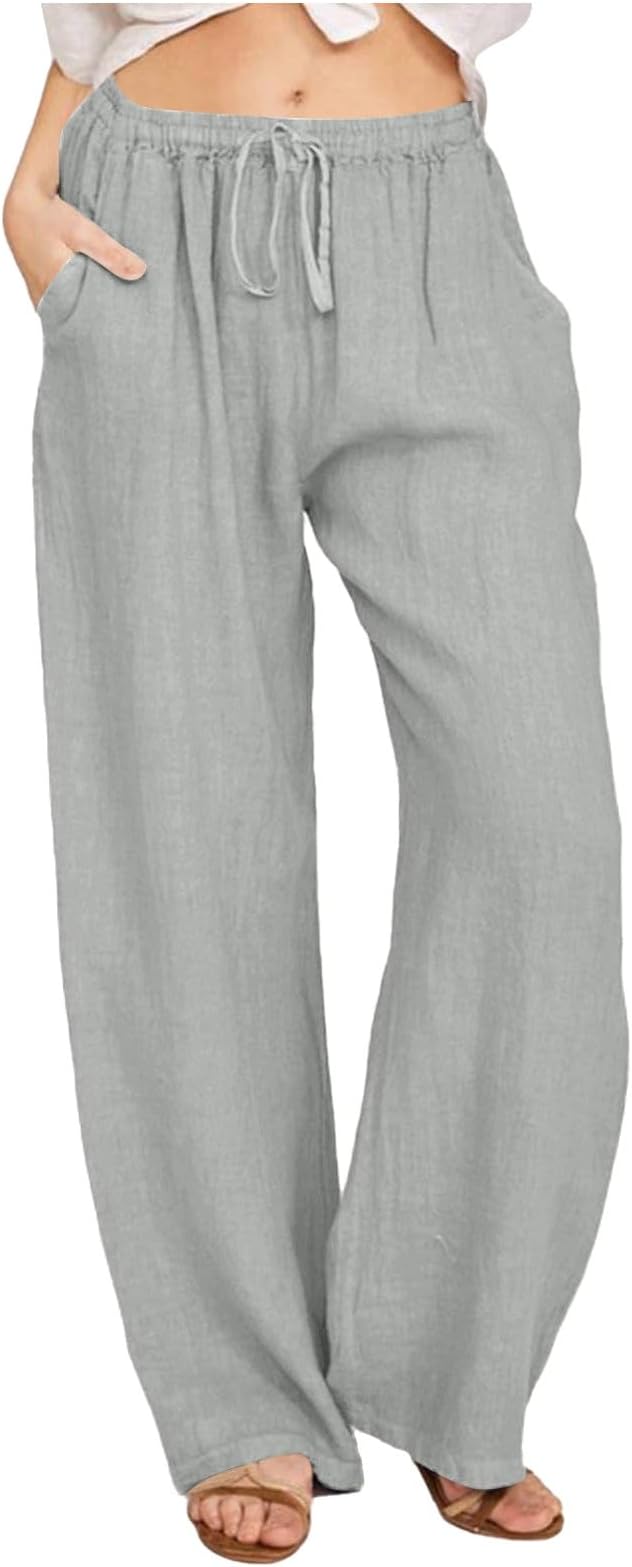 Women's Relaxed Fit Drawstring Casual Pants-The Yellow Prime