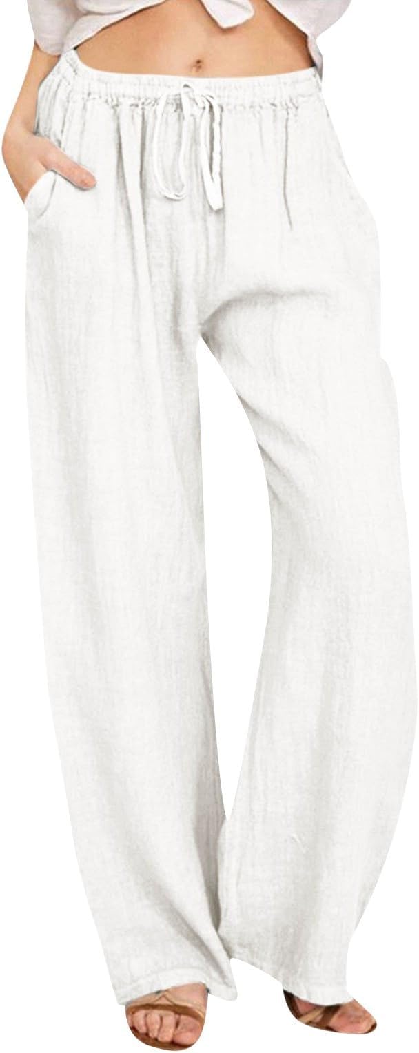 Women's Relaxed Fit Drawstring Casual Pants-The Yellow Prime