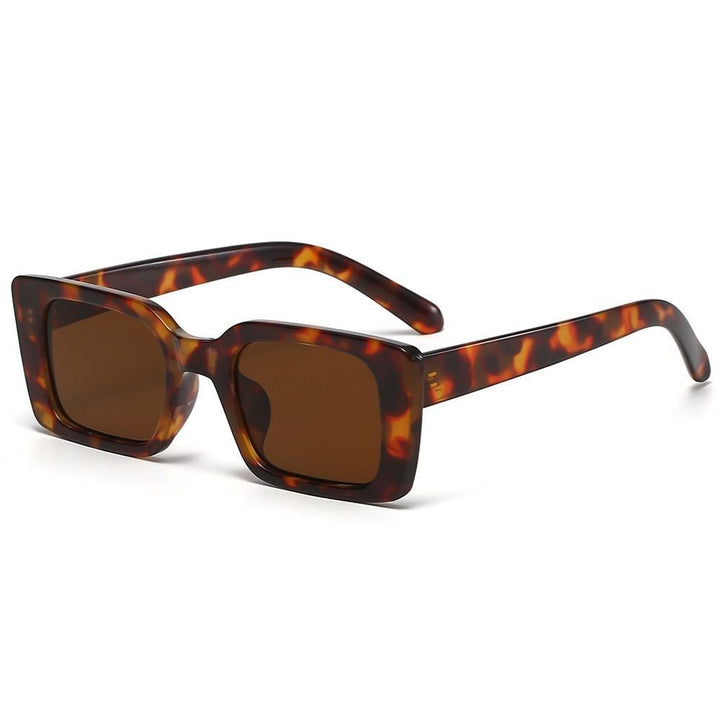 Women's Retro Rectangular Sunglasses with Leopard Pattern for Summer-The Yellow Prime
