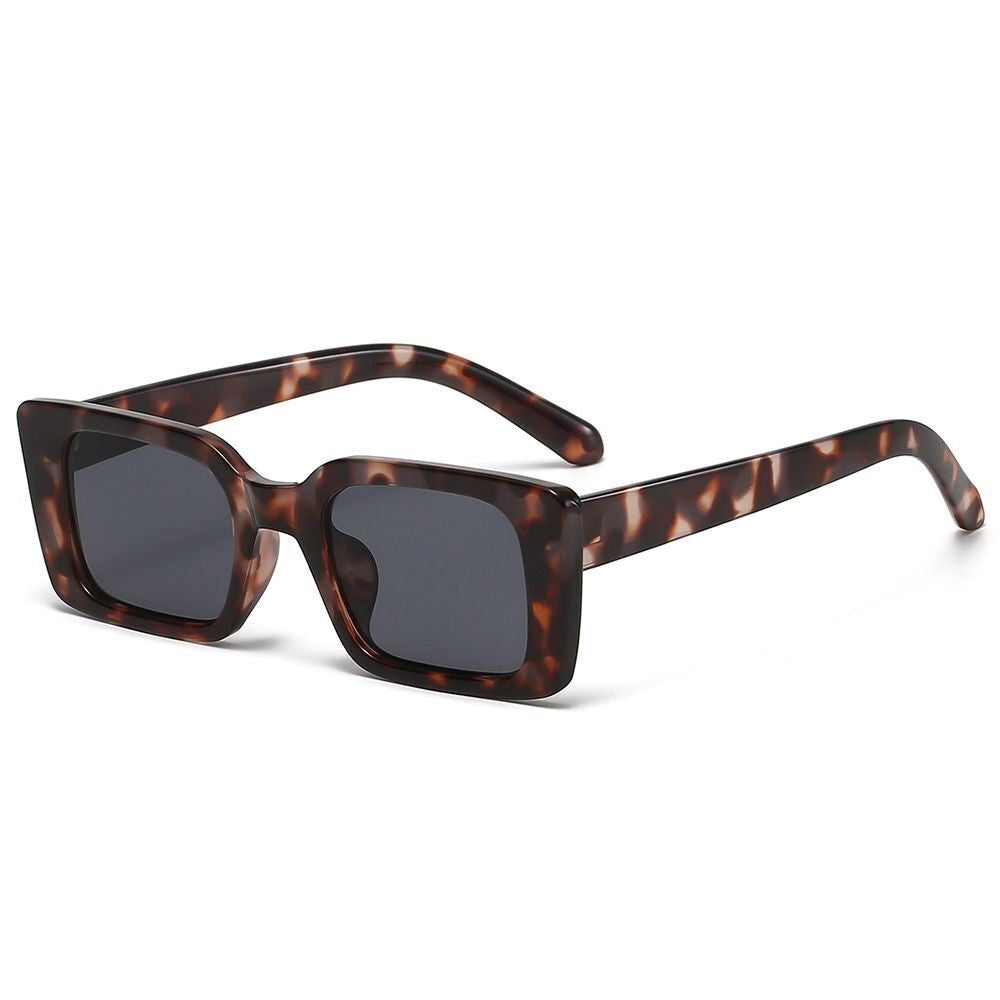 Women's Retro Rectangular Sunglasses with Leopard Pattern for Summer-The Yellow Prime