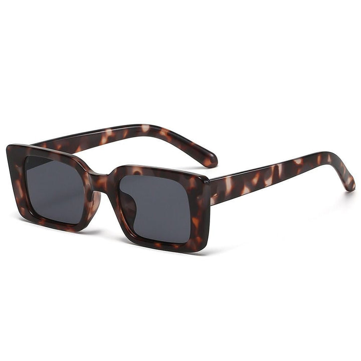Women's Retro Rectangular Sunglasses with Leopard Pattern for Summer-The Yellow Prime