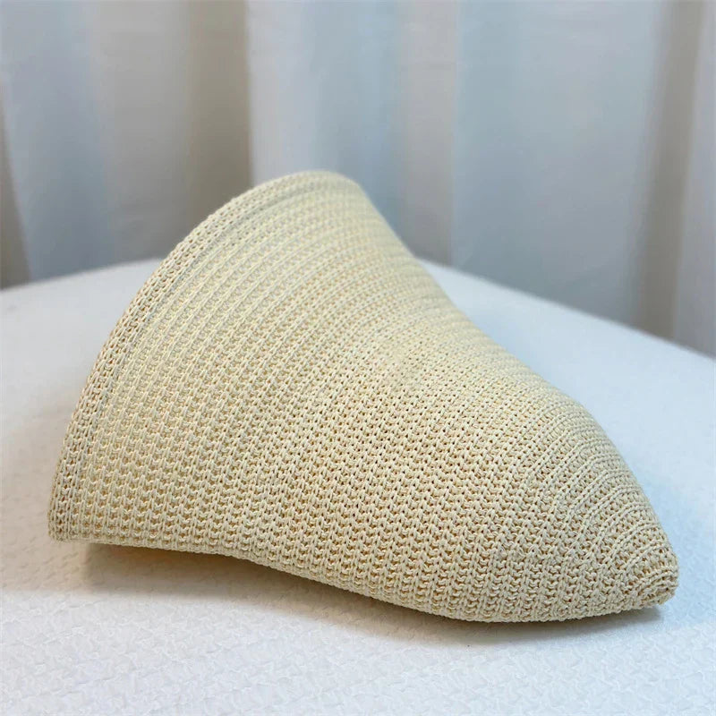 Women's Retro Straw Fisherman Hat in Korean Style-The Yellow Prime