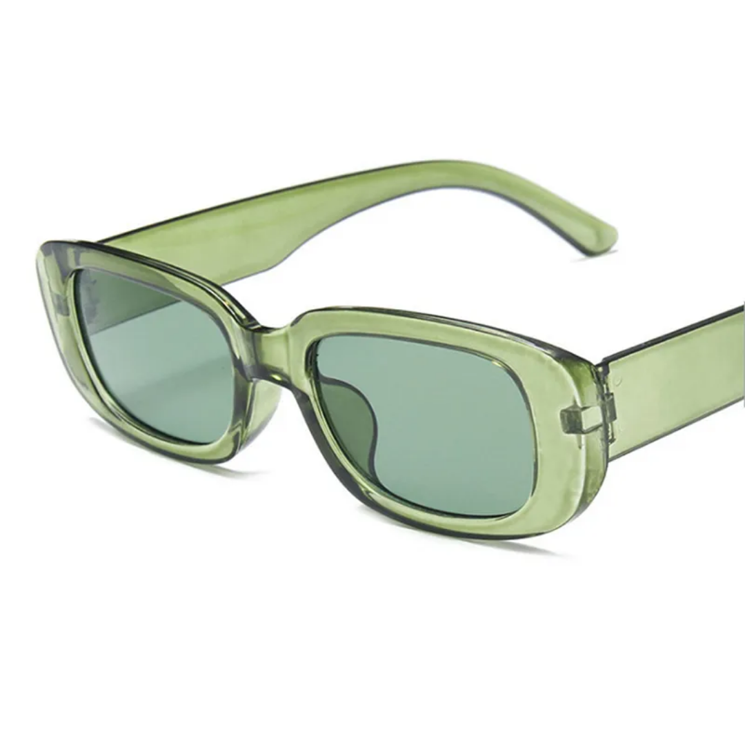 Women's Retro Sunglasses - Breathable Rectangular Frame, UV400 Protection-The Yellow Prime