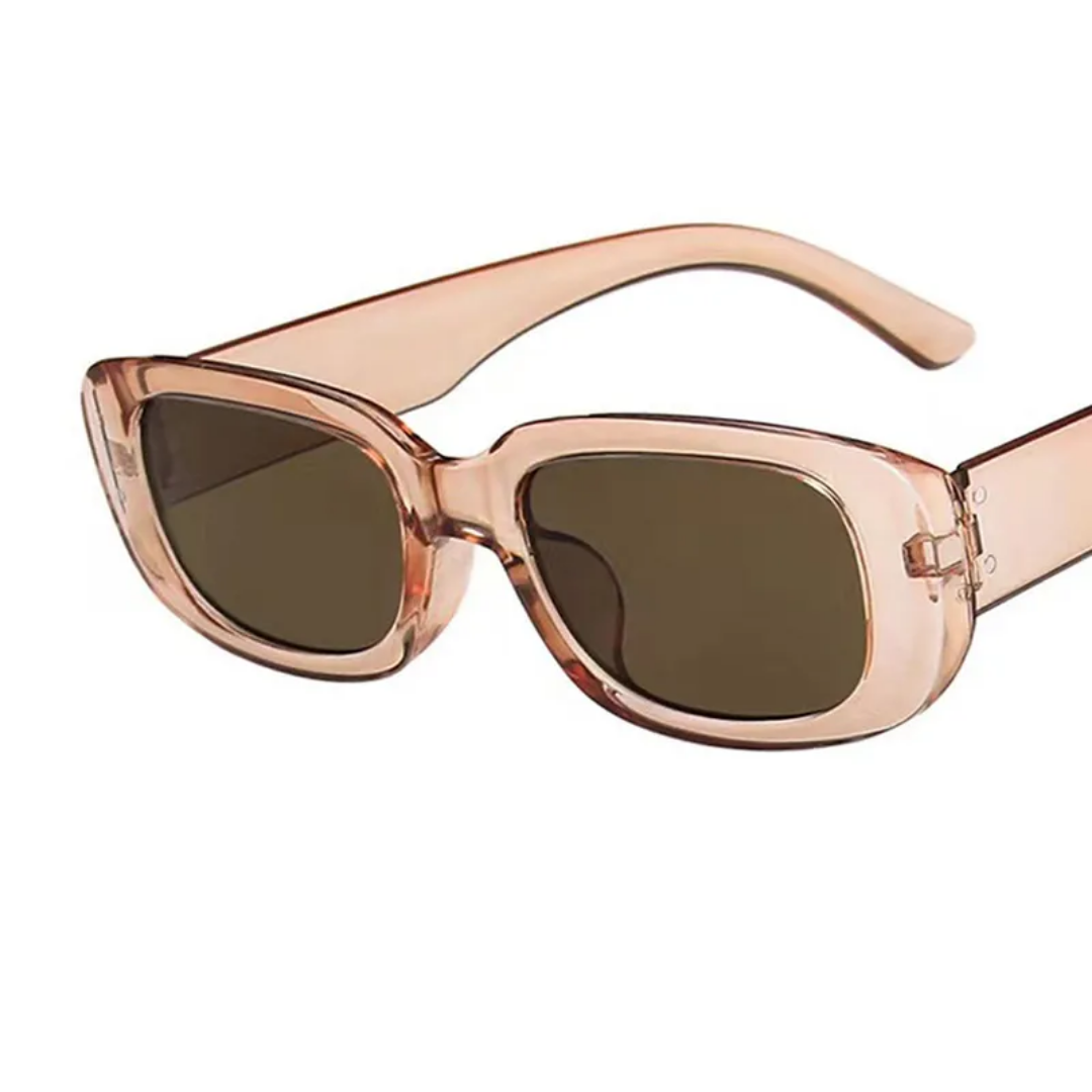 Women's Retro Sunglasses - Breathable Rectangular Frame, UV400 Protection-The Yellow Prime