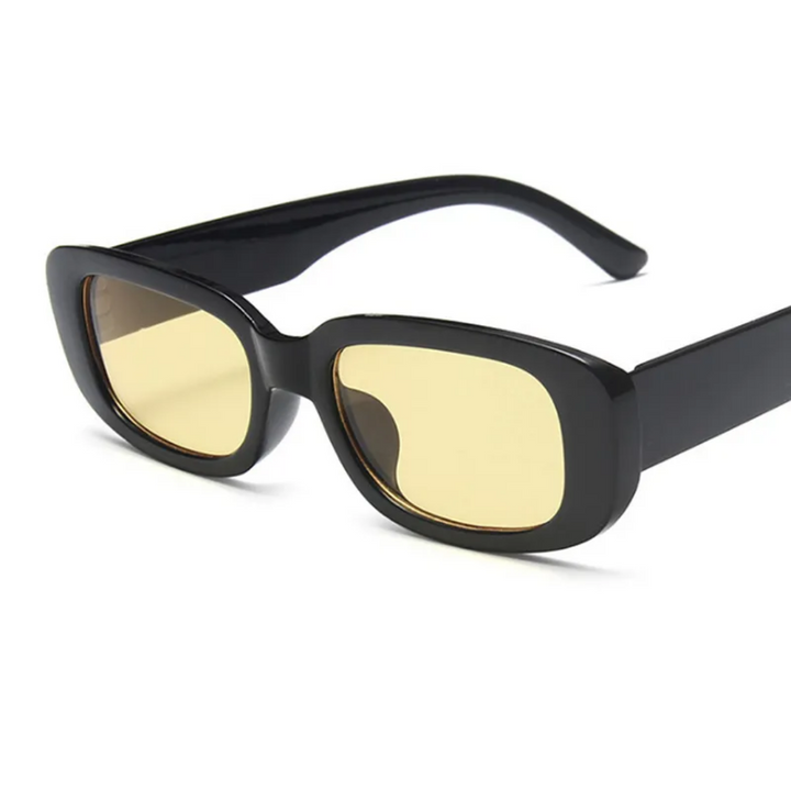 Women's Retro Sunglasses - Breathable Rectangular Frame, UV400 Protection-The Yellow Prime