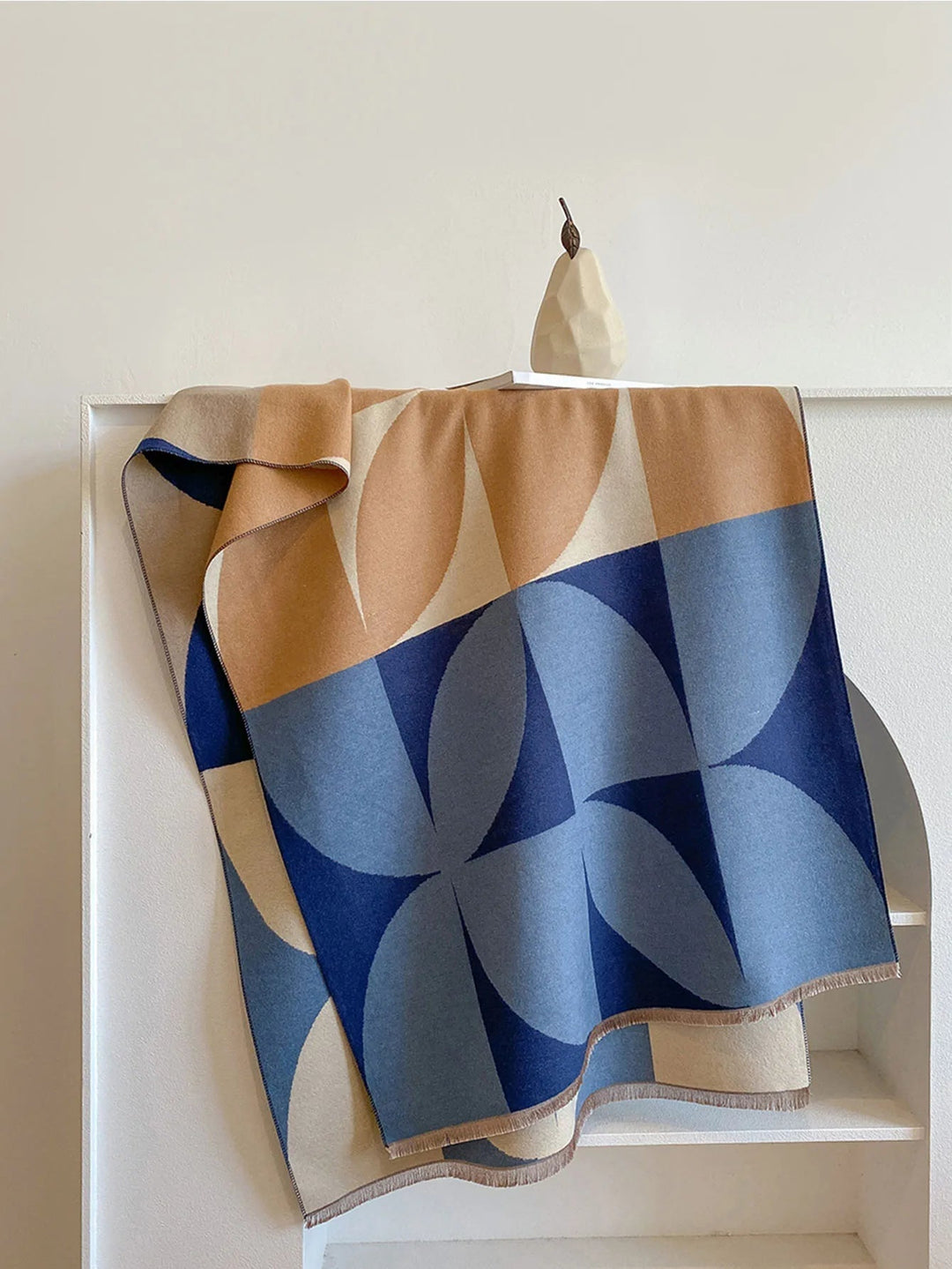 Women's Reversible Geometric Cashmere Oversized Scarf-The Yellow Prime