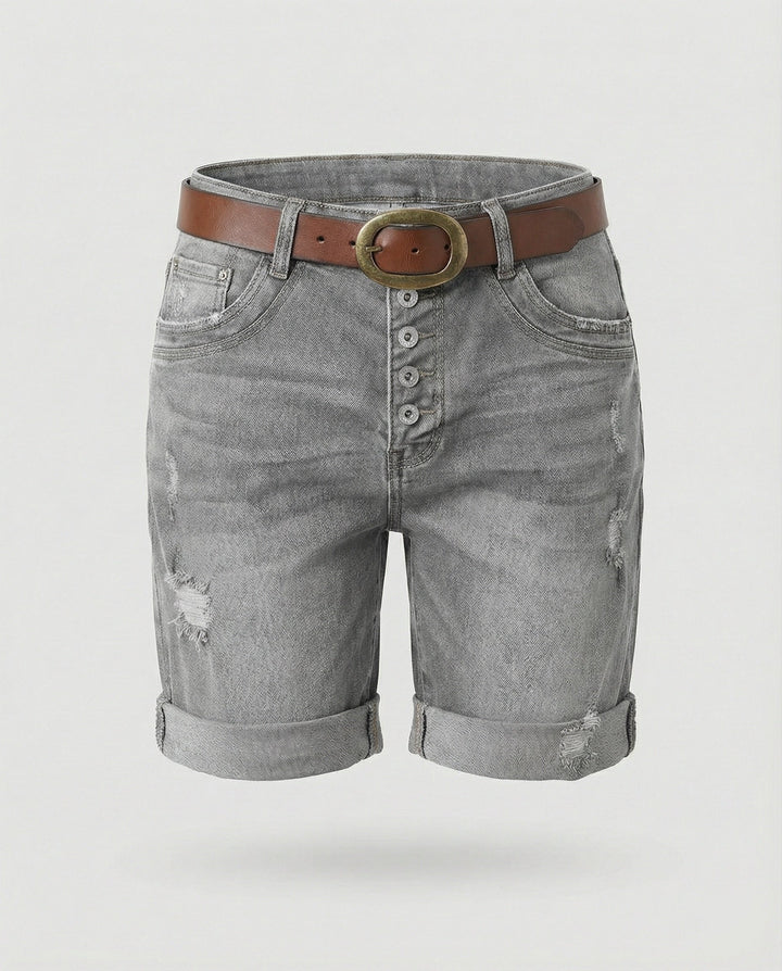 Women's Ripped Denim Shorts for Casual Summer Style-The Yellow Prime