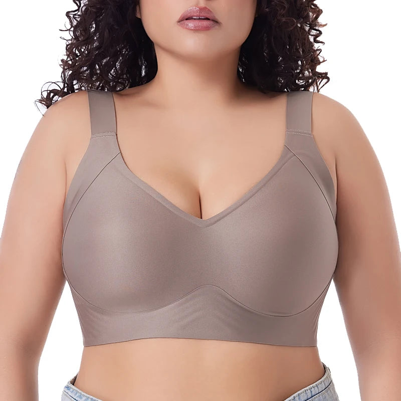 Women's Seamless Plus Size Push-Up Bra Thin Cup Wireless Bralette-The Yellow Prime
