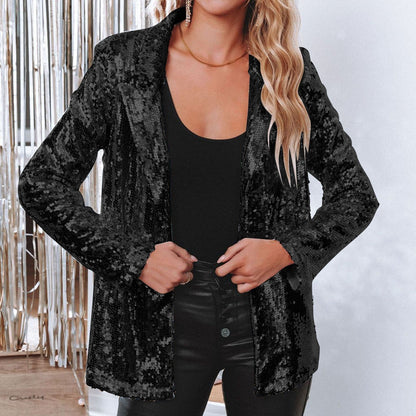 Women's Sequin Blazer for Stylish Evening Outfits-The Yellow Prime