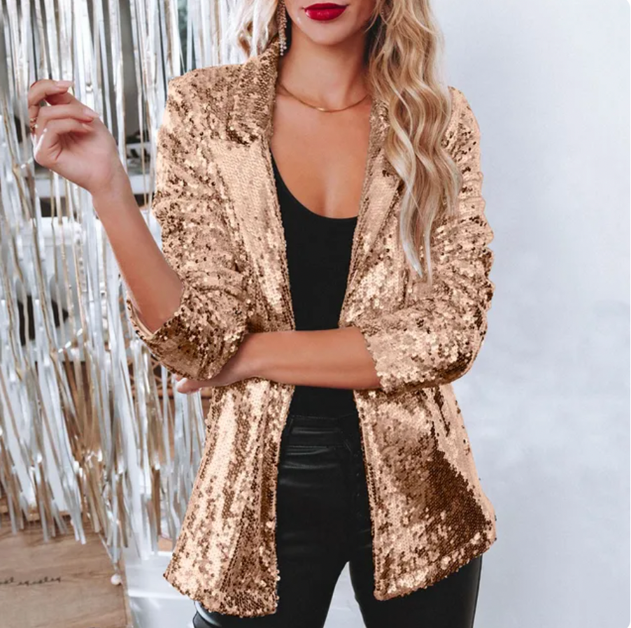 Women's Sequin Blazer for Stylish Evening Outfits-The Yellow Prime