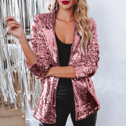 Women's Sequin Blazer for Stylish Evening Outfits-The Yellow Prime