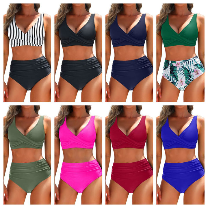 Women's Shaping Bikini Set with High-Waisted Shorts-The Yellow Prime