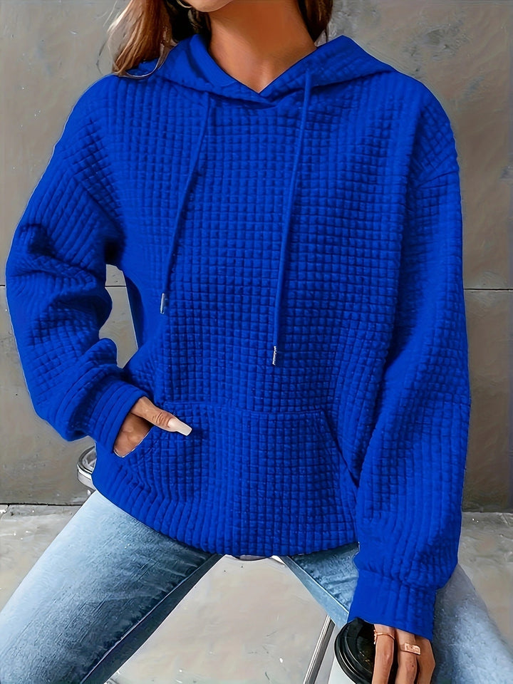 Women's Soft Cozy Waffle Knit Hoodie Sweater for Layering-The Yellow Prime